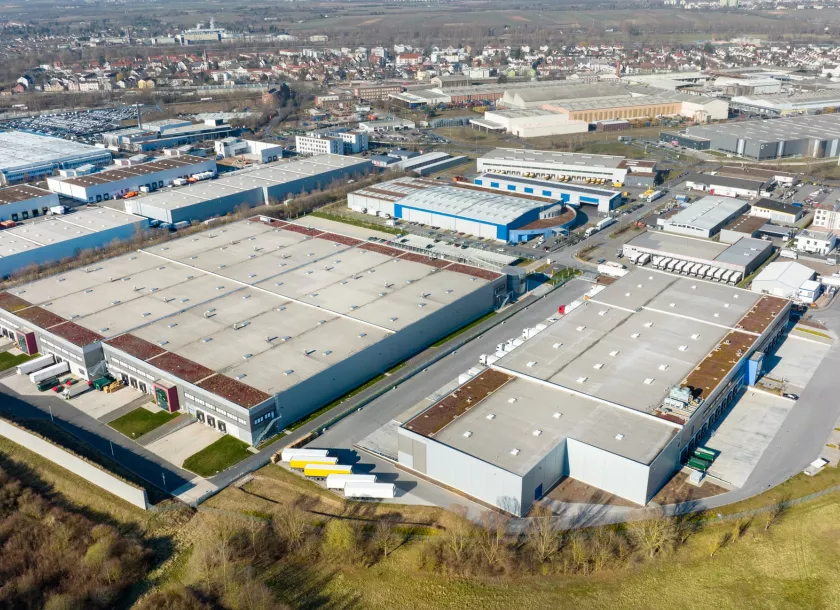 Bird's eye view of a factory